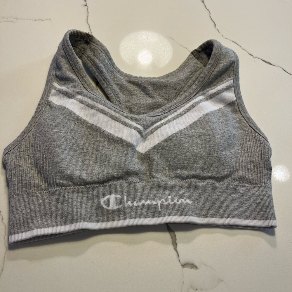 Champion light grey padded sports bra
